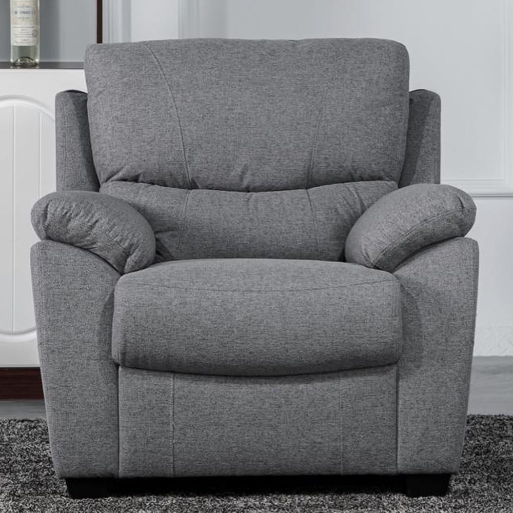 Norway Fabric 1 Seater Sofa In Grey