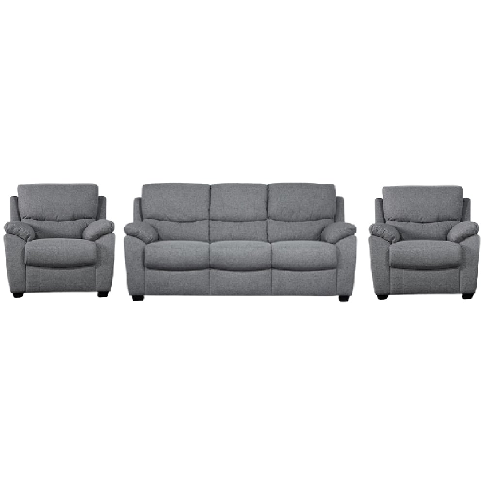 Norway Fabric 3+1+1 Seater Sofa Set In Grey