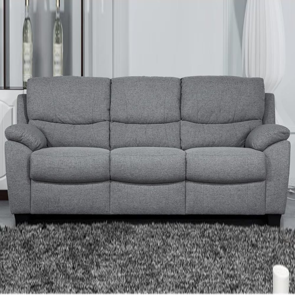 Norway Fabric 3 Seater Sofa In Grey