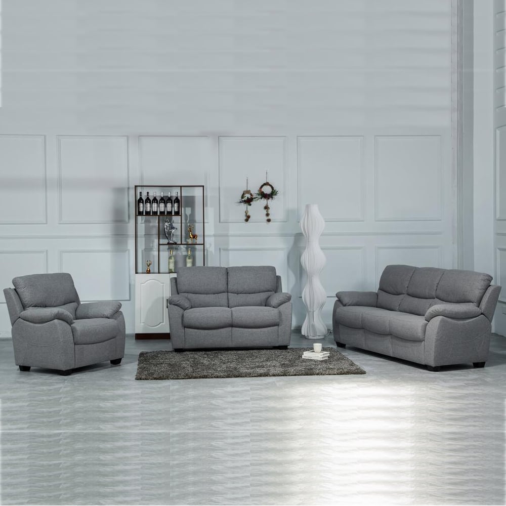 Norway Fabric Sofa Suite In Grey