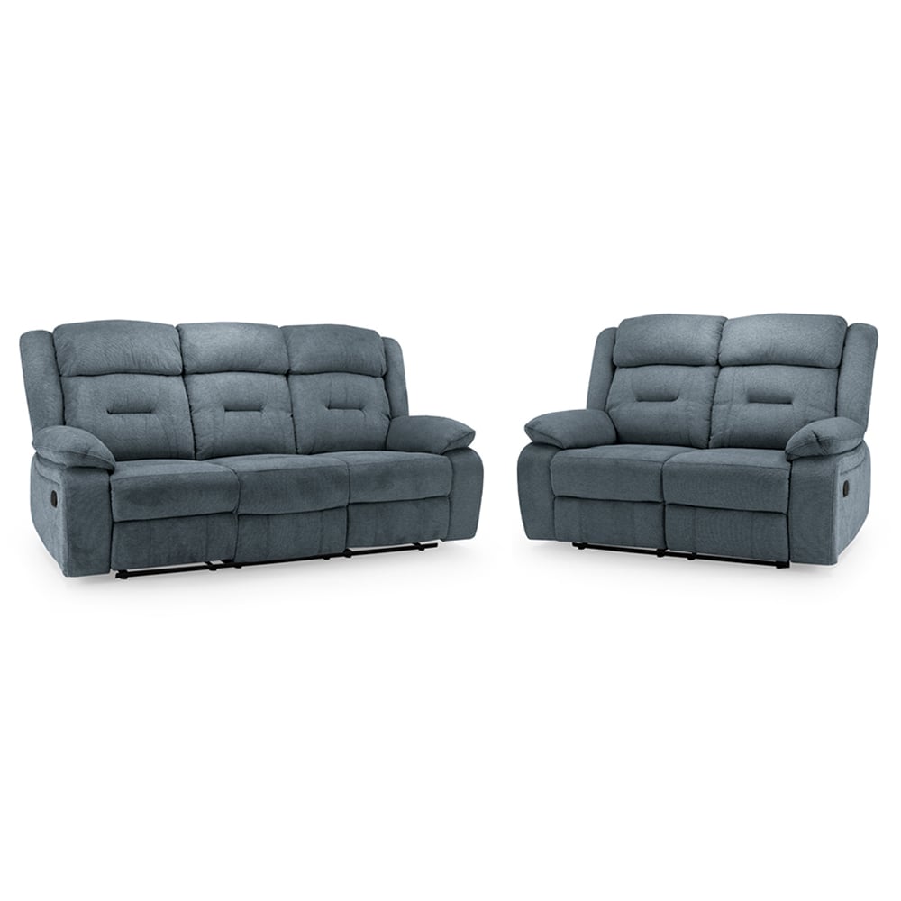 Norwich Fabric Recliner 3+2 Seater Sofa Set In Grey