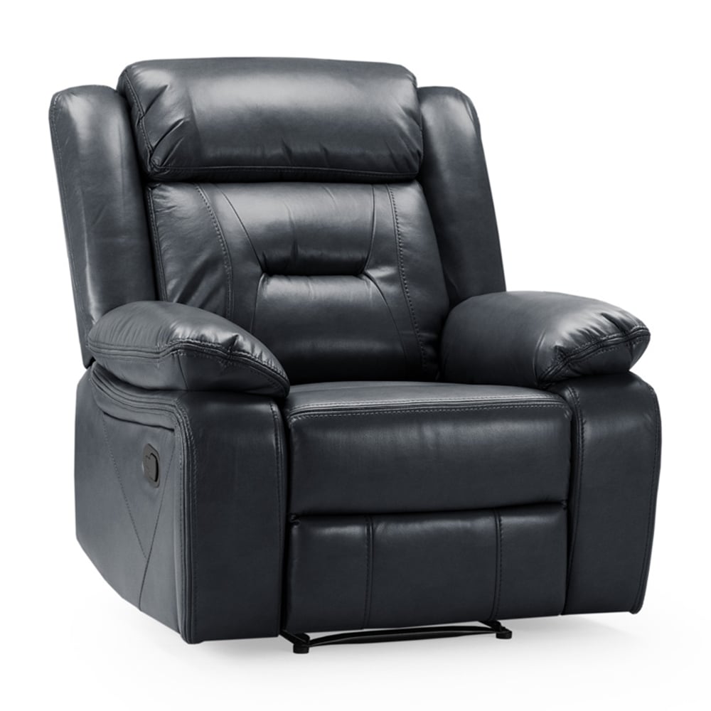 Norwich Faux Leather Recliner 1 Seater Sofa In Black