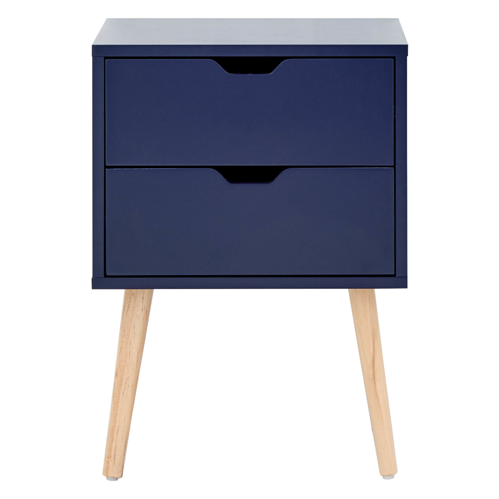 Norwich Nightshadow Blue Wooden Bedside Cabinets In Pair