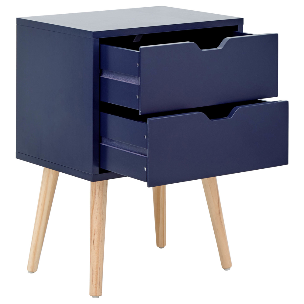 Norwich Nightshadow Blue Wooden Bedside Cabinets In Pair