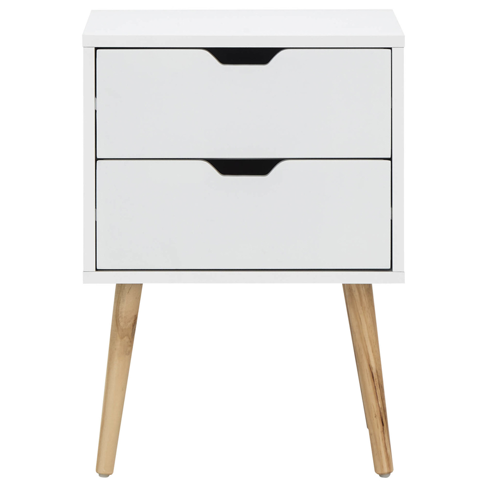 Norwich White Wooden Bedside Cabinets In Pair