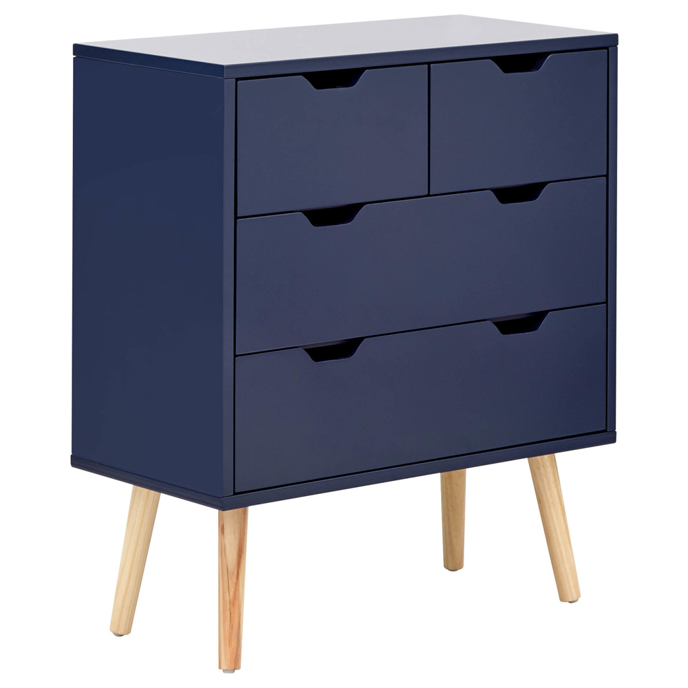 Niceville Wooden Chest Of 4 Drawers In Blue