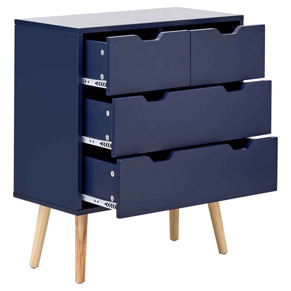Niceville Wooden Chest Of 4 Drawers In Blue