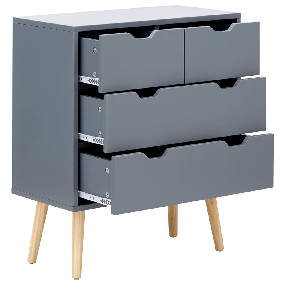 Niceville Wooden Chest Of 4 Drawers In Dark Grey