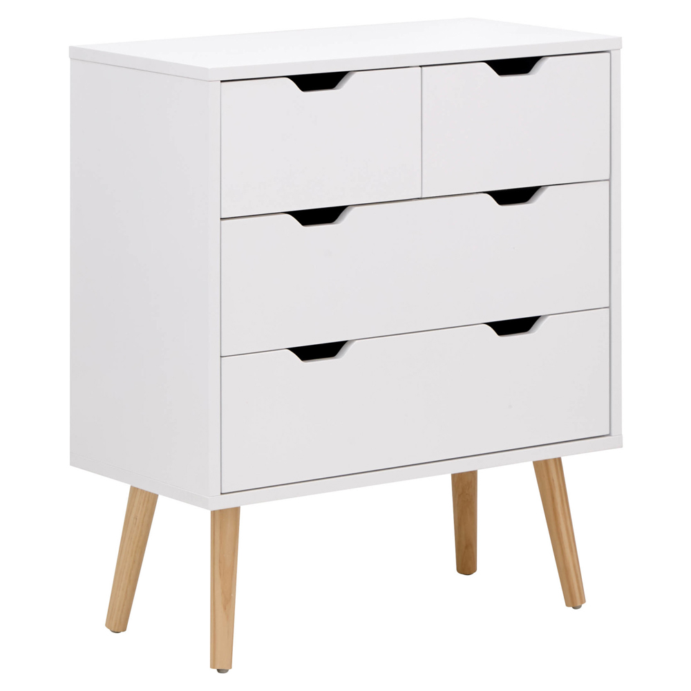 Niceville Wooden Chest Of 4 Drawers In White