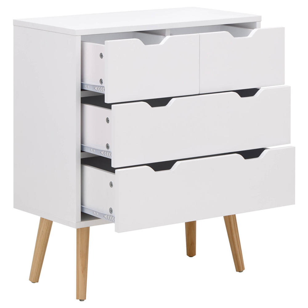 Niceville Wooden Chest Of 4 Drawers In White