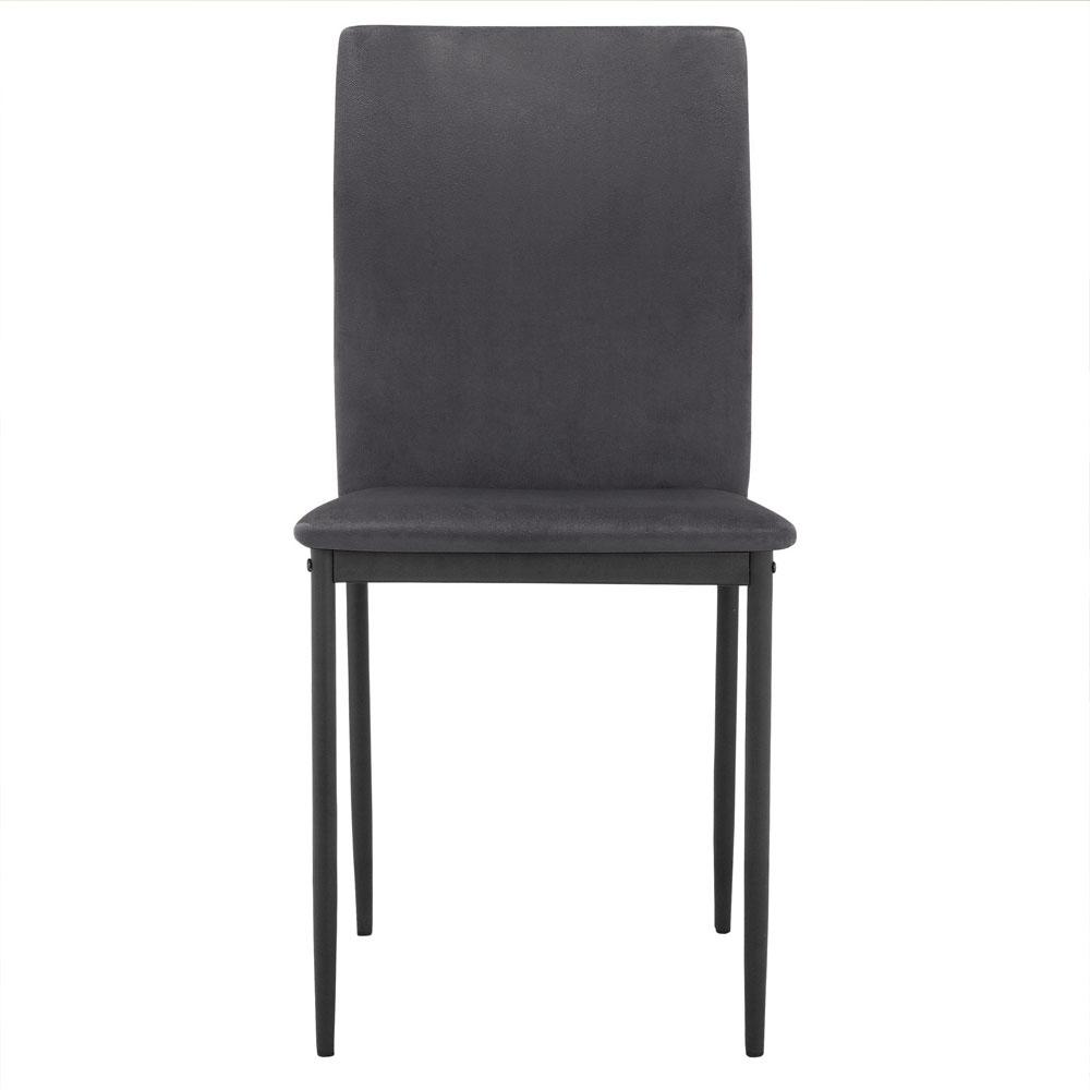 Norzen Anthracite Velvet Dining Chairs in Pair