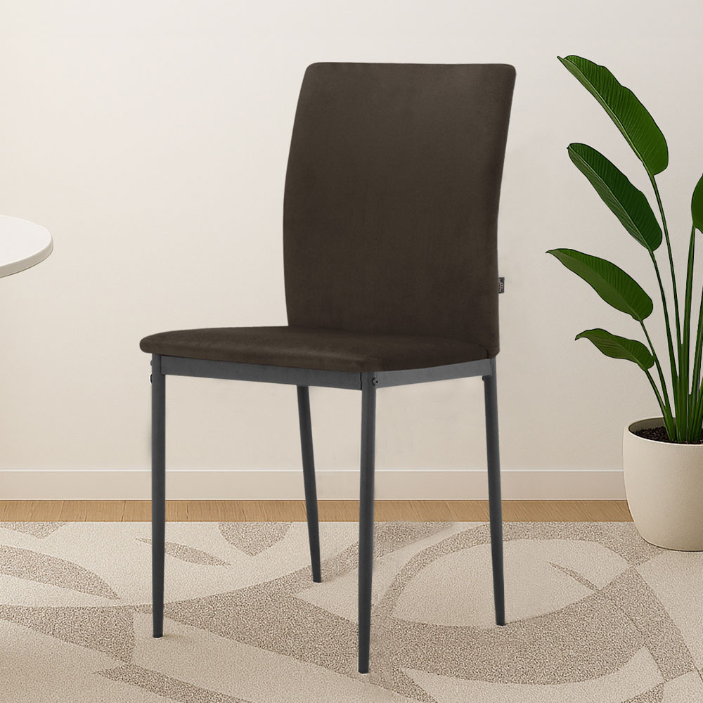 Norzen Mink Brown Velvet Dining Chairs in Pair