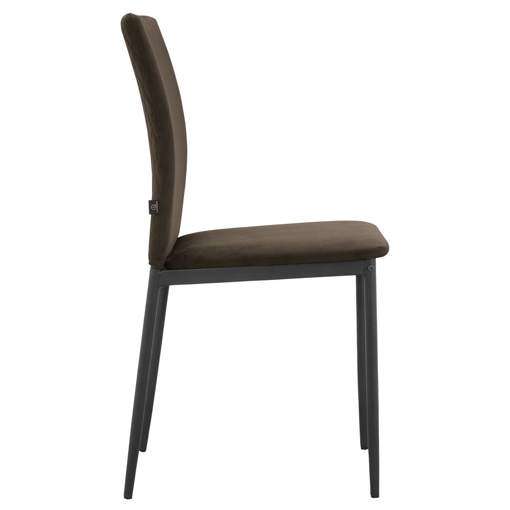 Norzen Mink Brown Velvet Dining Chairs in Pair
