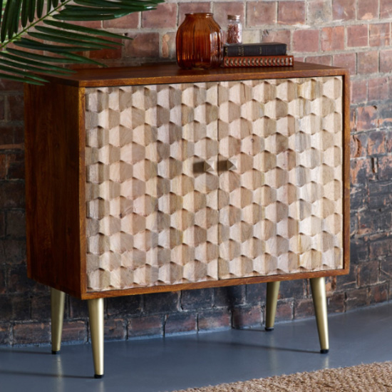 Photo of Nosid wooden sideboard in dark walnut with 2 doors