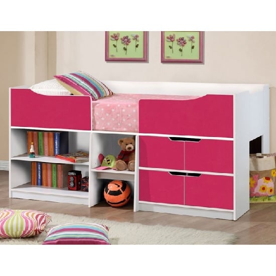 Nottingham Children Cabin Bed In White And Pink Furniture In Fashion