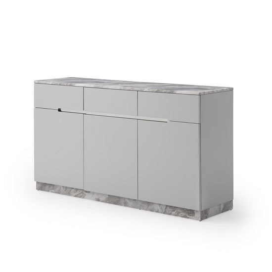 Read more about Nouvaro marble top sideboard in grey paper with wooden base