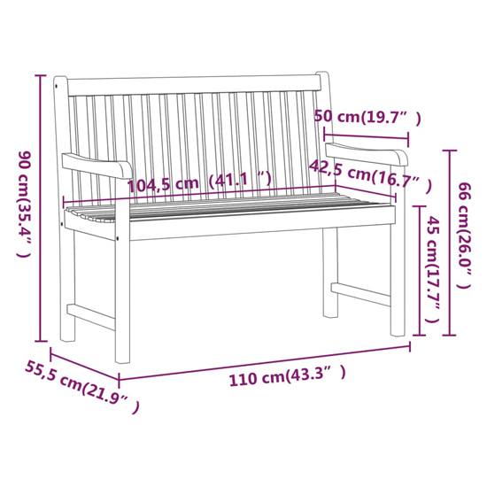 Nova 110cm Wooden Garden Seating Bench In Natural
