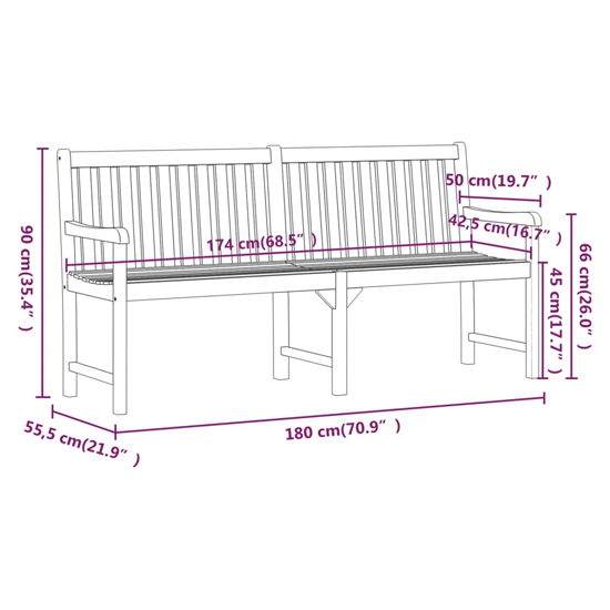 Nova 180cm Wooden Garden Seating Bench In Natural