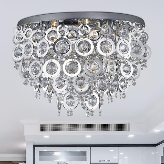 Read more about Nova 5 light flush ceiling light with acrylic balls in chrome