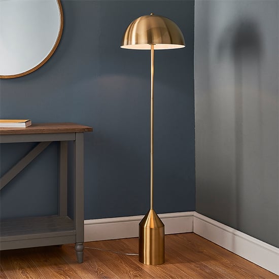 Read more about Nova floor lamp in antique brass and gloss white