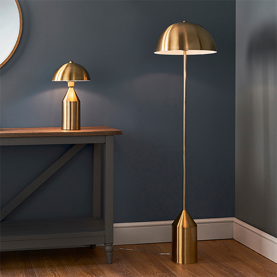 Nova Table Lamp In Antique Brass And Gloss White