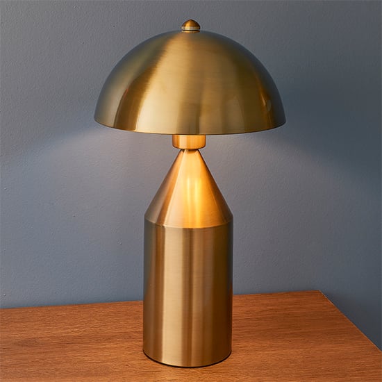 Read more about Nova table lamp in antique brass and gloss white