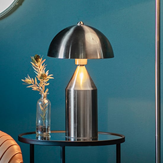 Read more about Nova table lamp in brushed nickel and gloss white