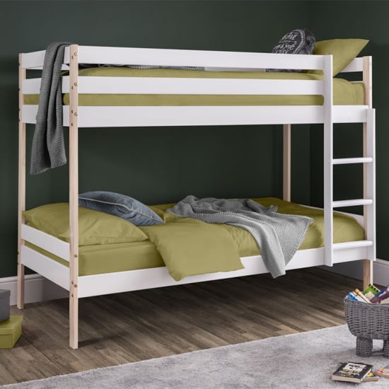 Photo of Naiser wooden bunk bed in white lacquer