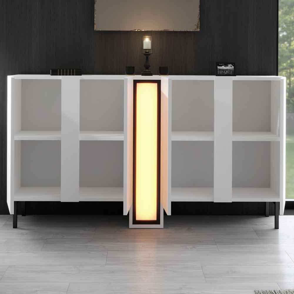 Nova Wooden LED Sideboard with 4 Doors in White