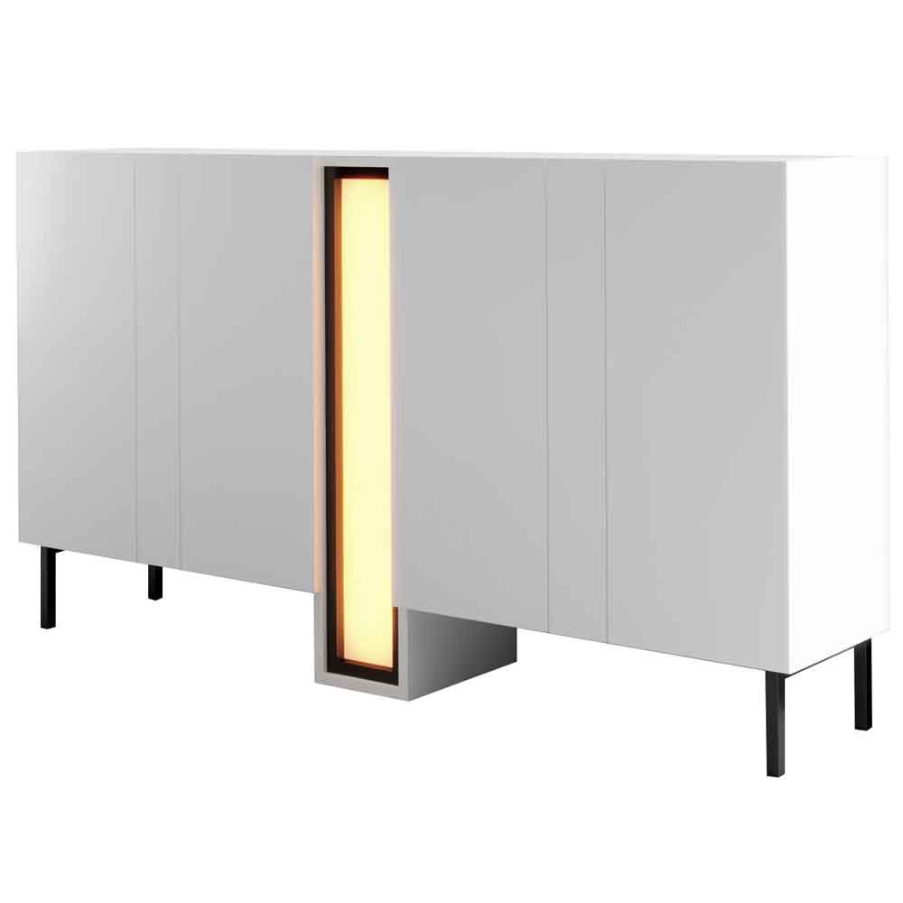 Nova Wooden LED Sideboard with 4 Doors in White