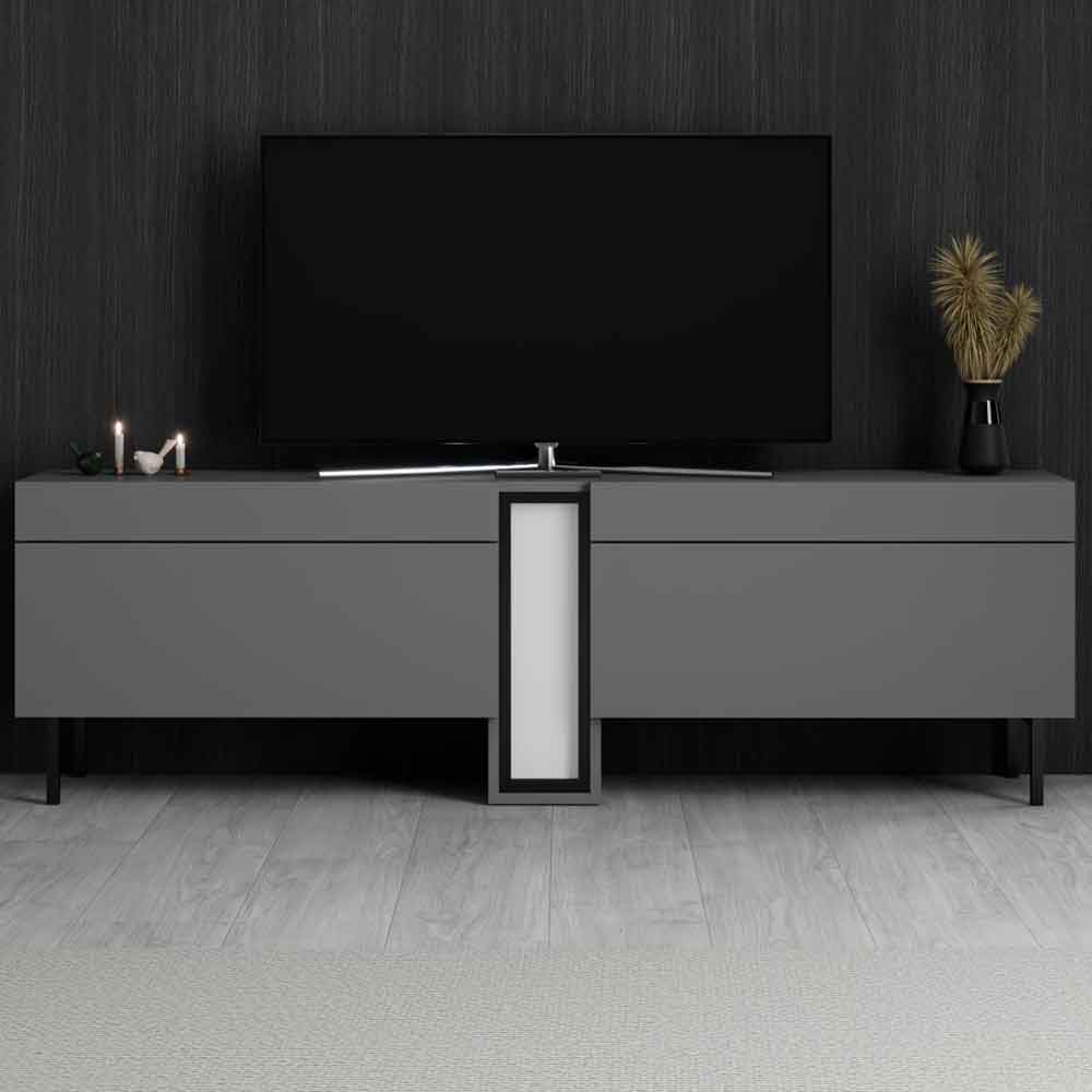 Nova Wooden LED TV Stand with 2 Doors in Anthracite