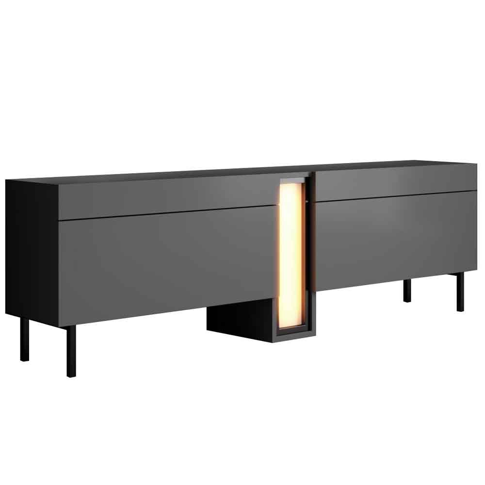 Nova Wooden LED TV Stand with 2 Doors in Anthracite