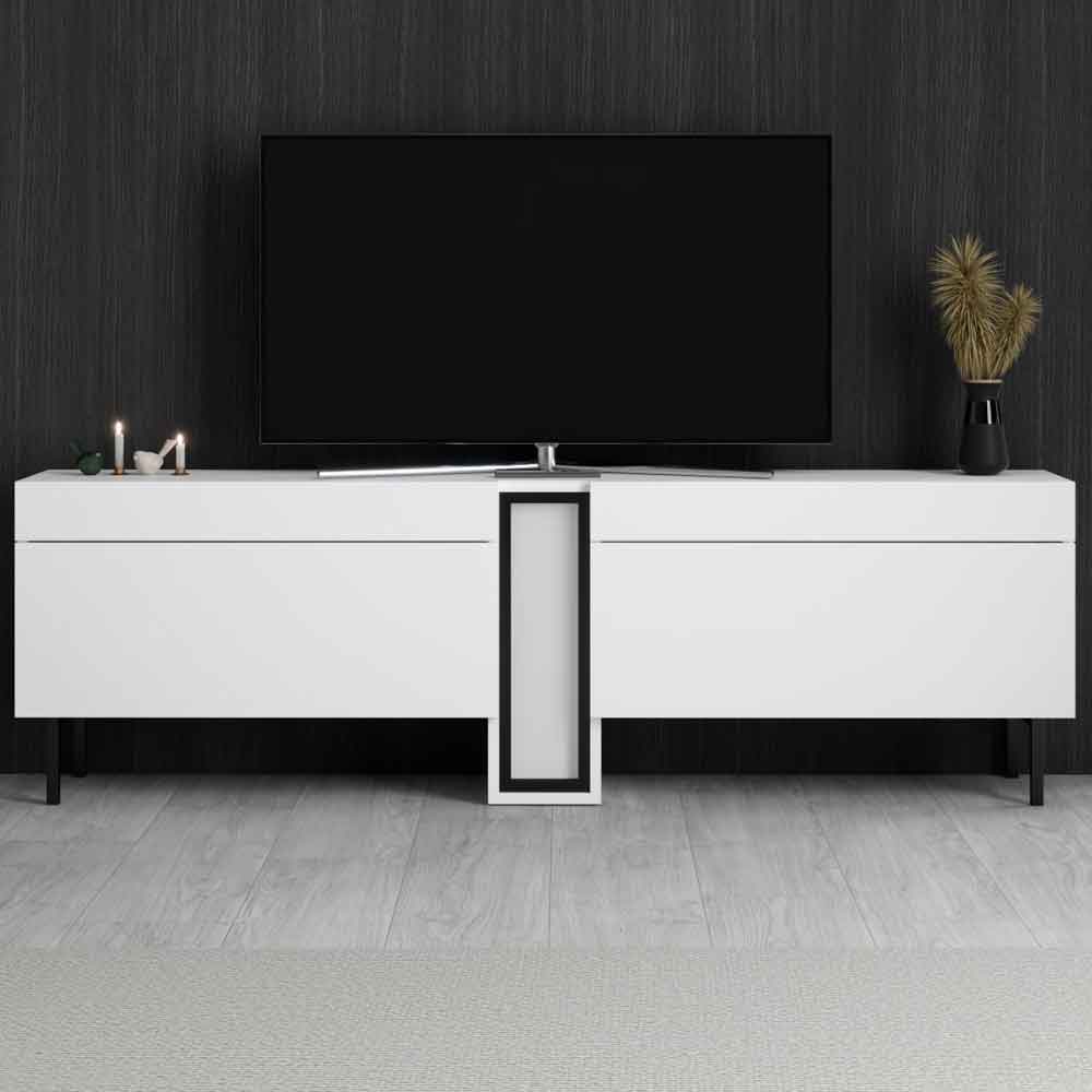 Nova Wooden LED TV Stand with 2 Doors in White