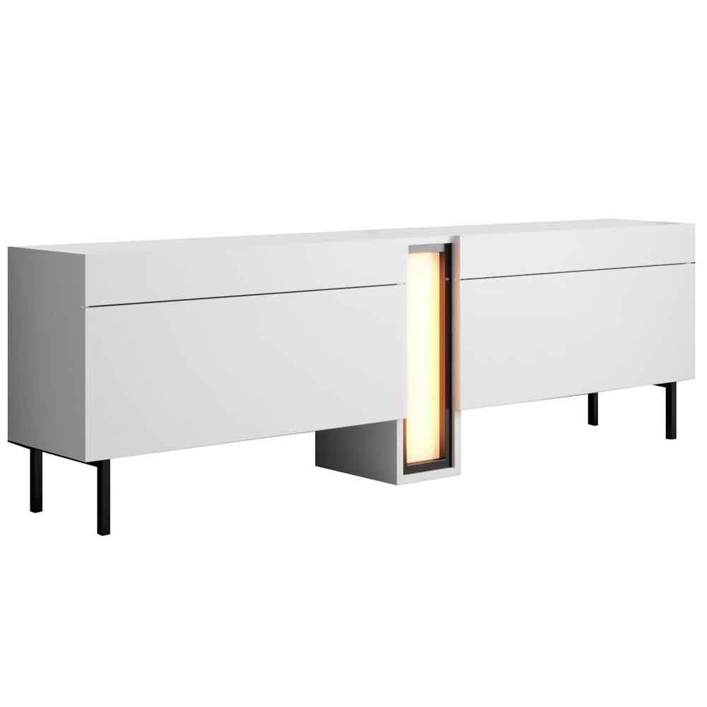 Nova Wooden LED TV Stand with 2 Doors in White
