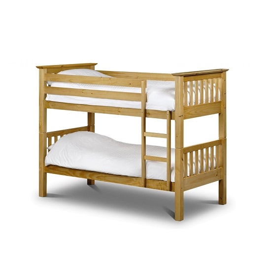 Ballari Wooden Bunk Bed In Antique Pine With Ladder