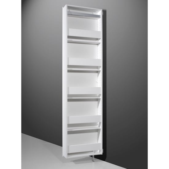 Novato Mirrored Rotating Shoe Storage Cabinet In White_2