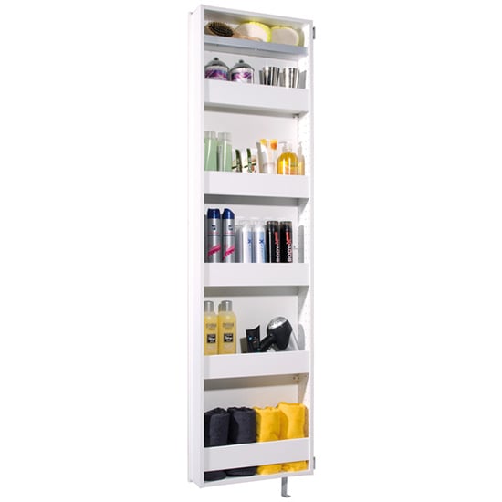 Novato Mirrored Rotating Shoe Storage Cabinet In White_6