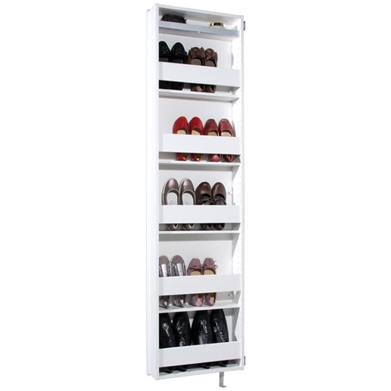 Novato Mirrored Rotating Shoe Storage Cabinet In White_7