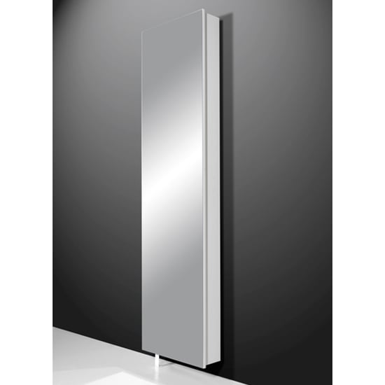 Novato Mirrored Rotating Shoe Storage Cabinet In White_1
