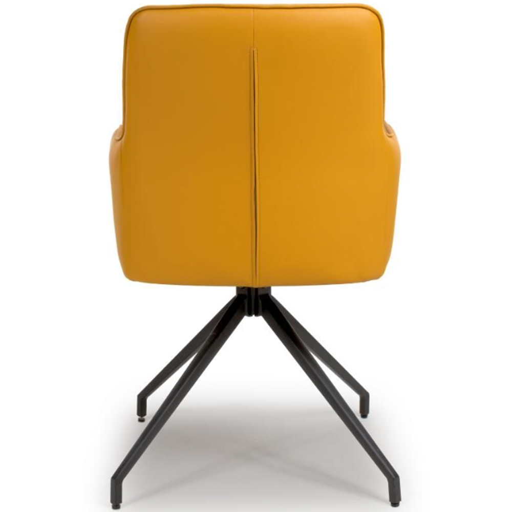 Novato Ochre Faux Leather Dining Chairs In Pair