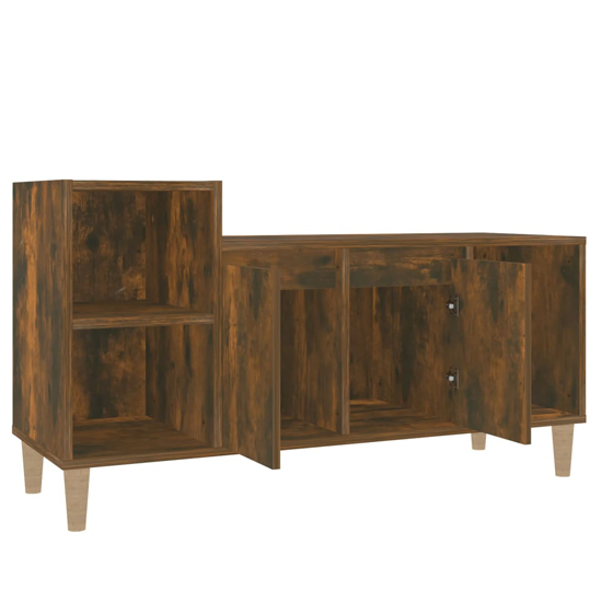 Novato Wooden TV Stand With 2 Doors In Smoked Oak