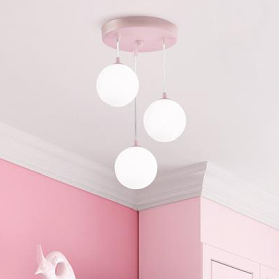 Read more about Novelty kids 3 lights ceiling pendant lights in pink