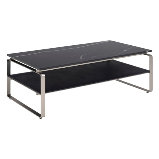Noblesville Rectangular Marble Coffee Table In Marquina Black