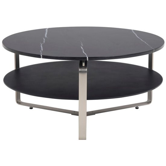 Read more about Noblesville round marble coffee table in marquina black