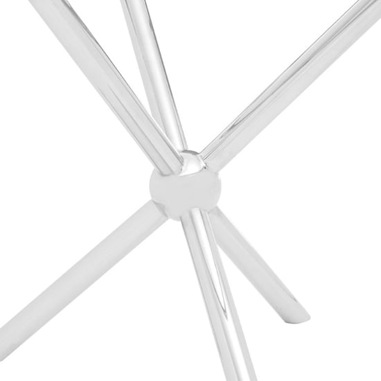 Kurhah Round Clear Glass Top Side Table With Silver Frame