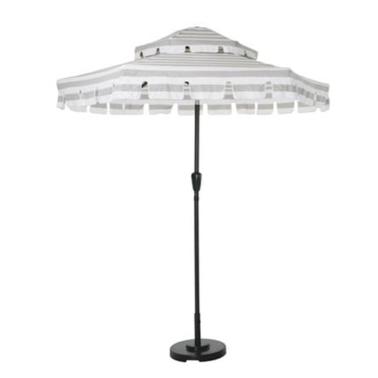Necton Connie Outdoor Parasol In Grey And White Stripes
