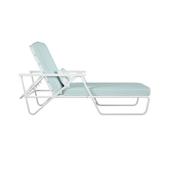 Necton Connie Sun Chaise Lounger In White With Aqua Cushion_3