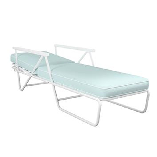Necton Connie Sun Chaise Lounger In White With Aqua Cushion_5