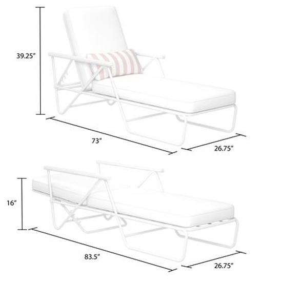 Necton Connie Sun Chaise Lounger In White With White Cushion_5