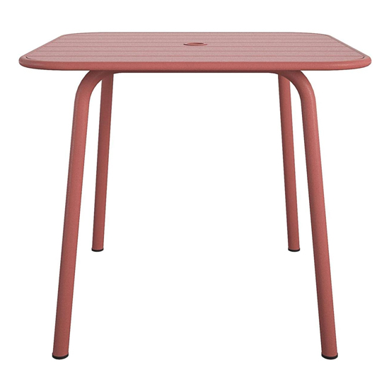 Necton June Square Metal Dining Table In Persimmon Red_3